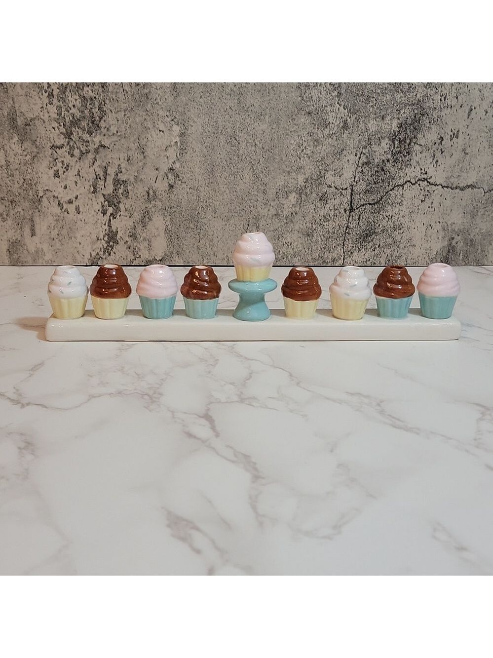 Ceramic cupcake menorah